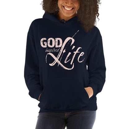 Women’s Hoodie – God Inspired Life Pullover Sweatshirt in Pink