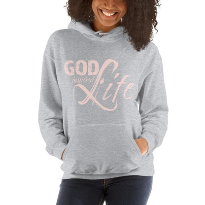 Women’s Hoodie – God Inspired Life Pullover Sweatshirt in Pink