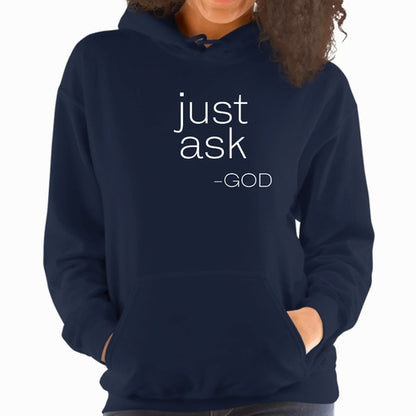 Inspirational Christian hoodie styled with jeans and sneakers