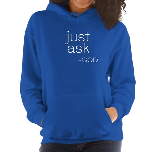 Drawstring hoodie with faith-based message for women